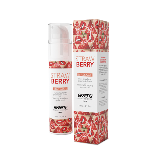 EXSENS Strawberry - Съедобное массажное масло с согревающим эффектом, 50 мл (клубника) - sex-shop.ua