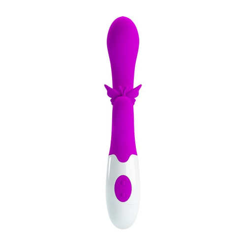 LyBaile Pretty Love Butterfly Kiss Vibrator - вибратор кролик с бабочкой и 30 режимами, 19.9х3.1 см (фиолетовый)