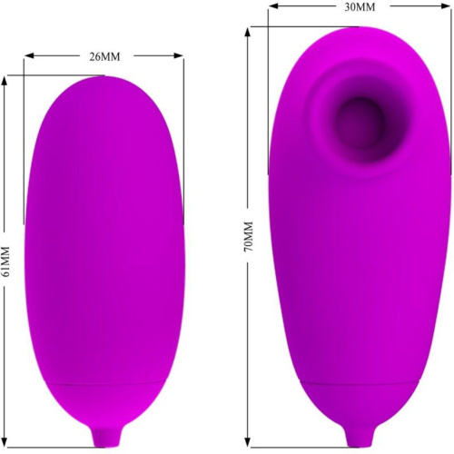LyBaile Pretty Love Suction & Vibro Bullets Pink - Вибратор для двойного удовольствия, 7х3 см (розовый)