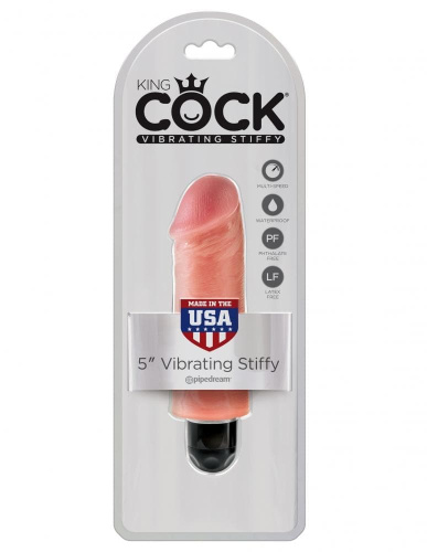 Pipedream King Cock 5 Vibr Stiffy Flesh - Вибромассажер, 12.7 х 3.8 см