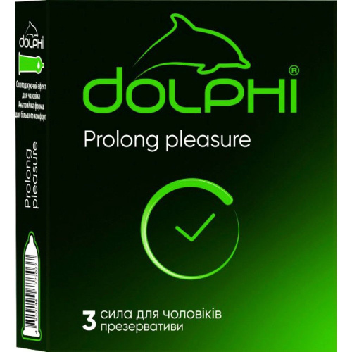 Dolphi NEW Prolong Pleasure - Презервативы, 3 шт - sex-shop.ua