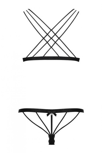Obsessive 854-SET-1 set - комплект кружевного эротического белья, L/XL (чёрный)