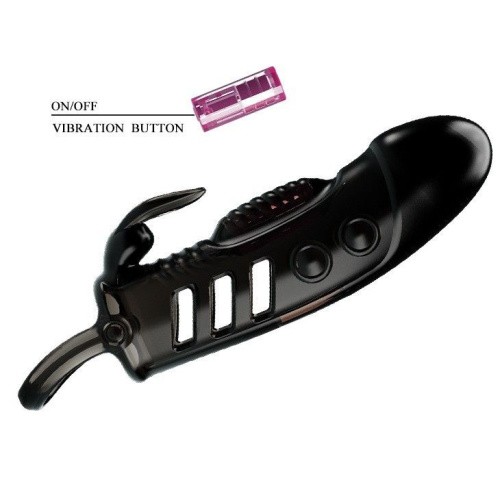 LyBaile Pretty Love Sloane Vibro Penis Sleeve - Насадка на член +2.5 см (чорна) - купити в Україні | Секс шоп SEX-SHOP.ua
