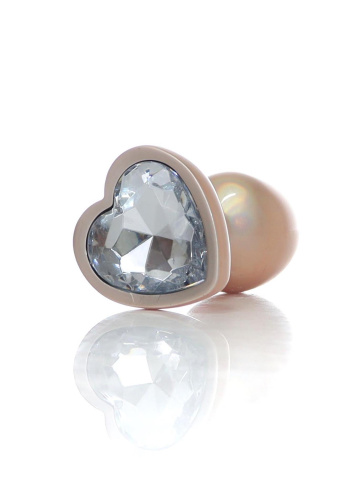 Металлическая анальная пробка Boys of Toys Jewellery Pearl Gold Plug - размер S
