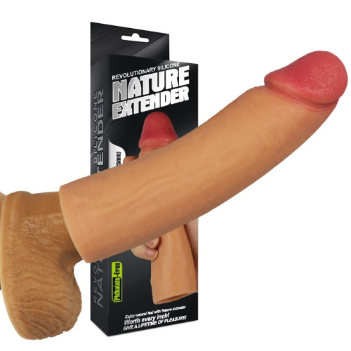 LoveToy Revolutionary Silicone Nature Extender Flesh, Add 1