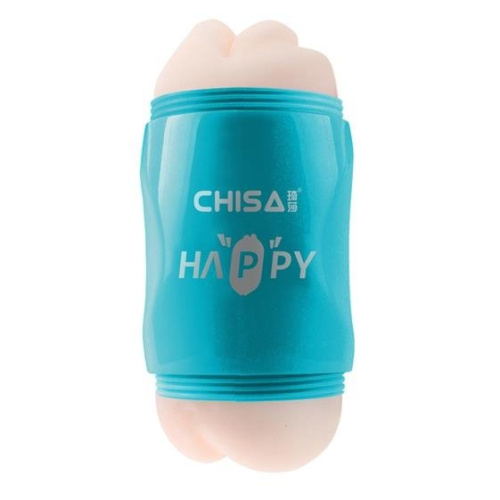 Chisa Portable Happy Cup - Мастурбатор двусторонний вагина-ротик, 19х7.5 см