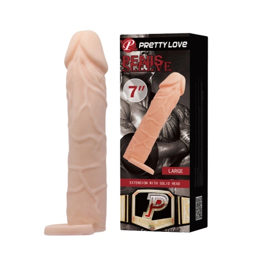 Pretty Love Penis Sleeve Flesh 7 " - удлиняющая насадка на пенис, +5 см (телесный) - sex-shop.ua