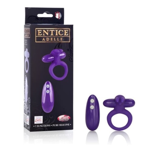 CalExotics Entice Adelle - виброкольцо с пультом, 7х3.5 см (фиолетовый)