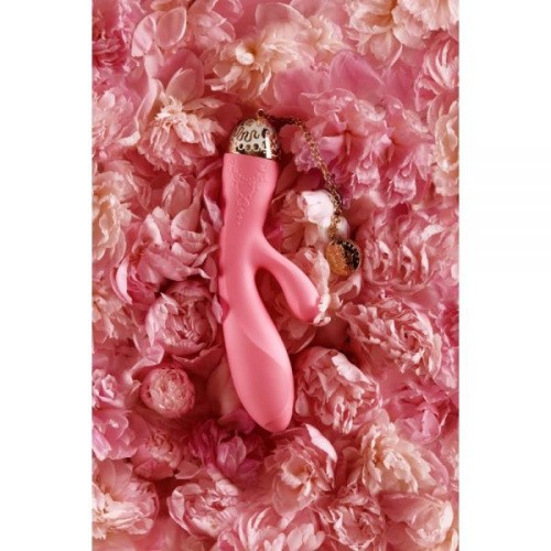 Zalo Versailles Rosalie - Шикарний вібратор-кролик із золотим ланцюжком, 20х2.9 см (рожевий)