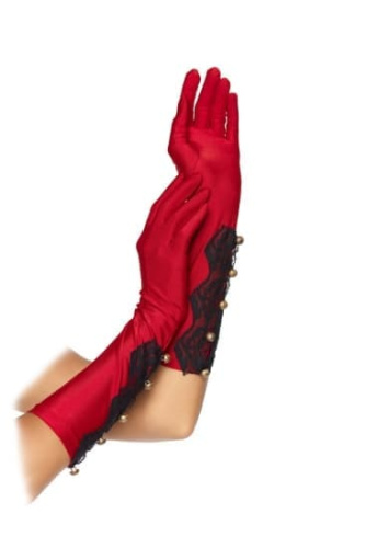 Leg Avenue - Атласные перчатки, S-L (красный) - sex-shop.ua