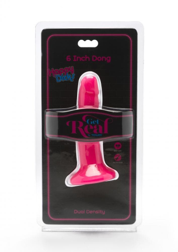 Get Real Happy Dicks Dong 6 Inch - Фаллоимитатор с присоской, 12,7х3 см (розовый) - sex-shop.ua