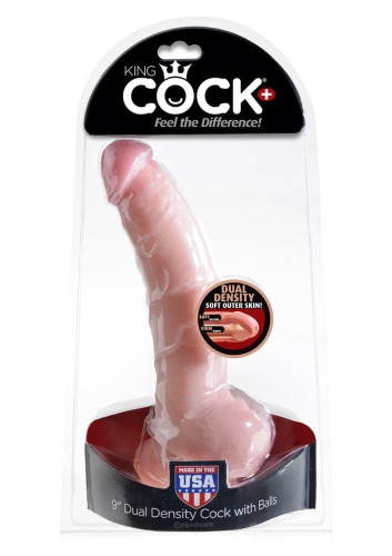 Фаллоимитатор King Cock Plus 9" Dual Density, 18х4,6 см