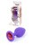 Boss Jewellery Purple Silicon Plug Medium Red Diamond - Анальная пробка с кристаллом, 8х3.5 см (фиолетовый с красным) - sex-shop.ua