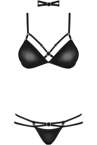 Obsessive 823-SET-1 - Сексуальний комплект із тонкої еко-шкіри, L/XL (чорний) - купити в Україні | Секс шоп SEX-SHOP.ua