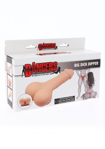 Bangers Big Dick Dipper - Мастурбатор-анус у формі пеніса, 23х4 см (тілесний)
