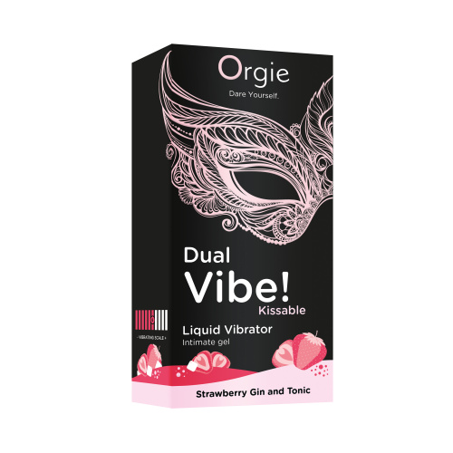 Жидкий вибратор Orgie Dual Vibe, 15 мл (клубничный джин-тоник)