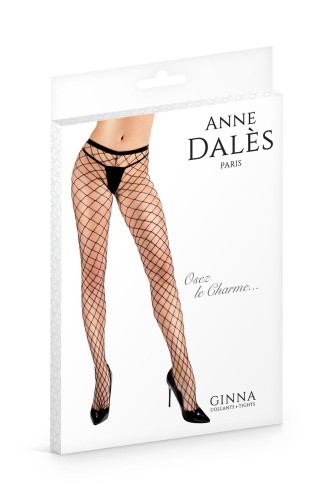 Anne De Ales Ginna T3 - Колготки в крупную сетку, L (чёрный) - sex-shop.ua