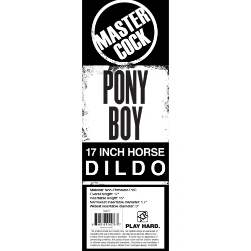 MC Pony Boy 17'' Horse Dildo - огромный фаллоимитатор, 43.18х7.62 см (чёрный) - sex-shop.ua