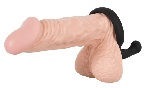 Black Velvets Cock RIng - Эрекционное кольцо со стимулятором простаты, 4.5 см (чёрный)