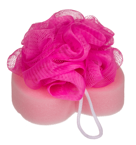 Bath Sponge Heart - Губка для ванної, 12 см (рожевий)