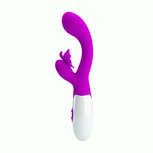 LyBaile Pretty Love Butterfly Kiss Vibrator - вибратор кролик с бабочкой и 30 режимами, 19.9х3.1 см (фиолетовый)