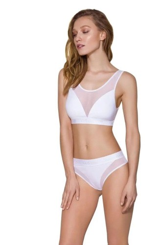 Passion PS002 Panties - Трусики с прозрачной вставкой, S (белые)