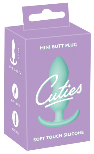 Cuties Mini Butt Plug - Силиконовая анальная пробка, 7.5х2.8 см (мятный)