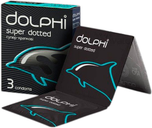 Dolphi Super Dotted №3 - рельефные презервативы, 3 шт - sex-shop.ua