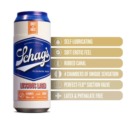 Schag’s by Blush Luscious Lager - самосмазывающийся мастурбатор в банке, 19,7 см