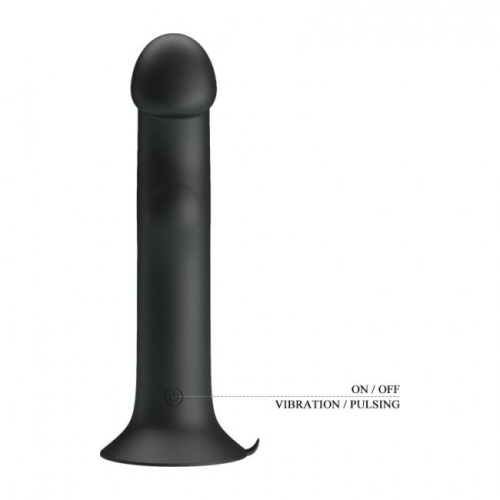 Pretty Love - Murray Dildo with Vibration - Реалистичный вибратор на присоске, 19х3.8 см (чёрный) - sex-shop.ua
