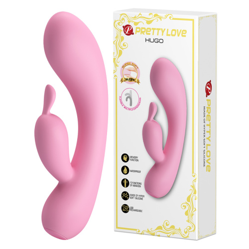 Pretty Love Hugo Vibrator Pink - Чувственный вибратор-кролик, 16.5х3.7 см (розовый)