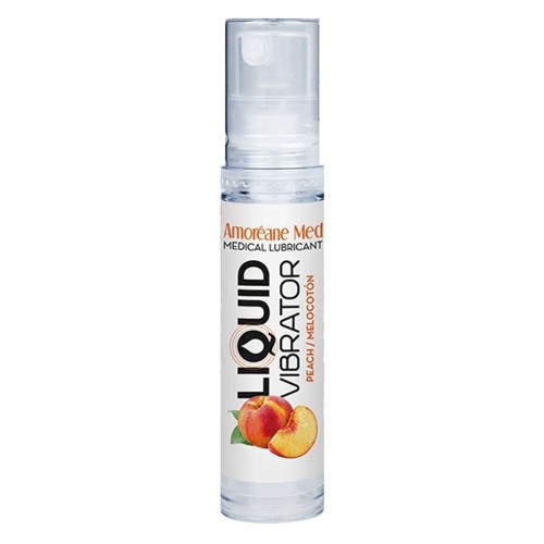 Amoreane Med Liquid Vibrator Peach - лубрикант с эффектом вибрации, 10 мл. - sex-shop.ua