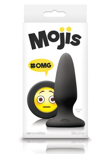 NS Novelties Mojis Plug #OMG Medium - средняя анальная пробка, 10,5х3,7 см (черный) - sex-shop.ua