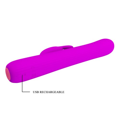 Pretty Love Julian Vibrator Purple - Тонкий вибратор-кролик, 17.8х2.5 см (фиолетовый)