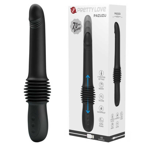 LyBaile Pretty Love Pazuzu Up&Down - Вибратор с имитацией фрикций, 36х3.2 см (чёрный)