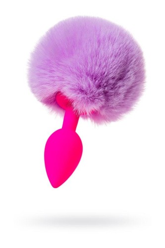 Todo By Toyfa Sweet Bunny - силиконовая анальная пробка с пушистым хвостиком, 13х2.8 см (розовый) - sex-shop.ua