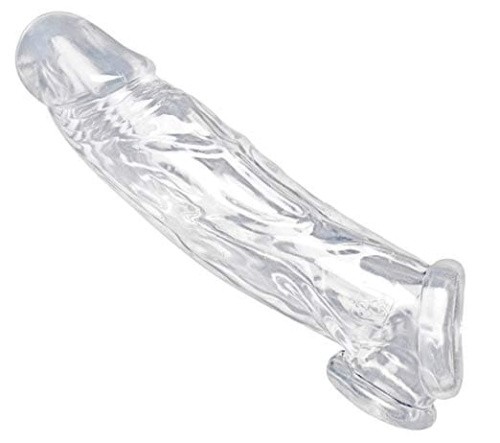 Size Matters Realistic Clear Penis Enhancer and Ball Stretcher - насадка, 20х4,5 см. - sex-shop.ua