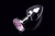 Пикантные Штучки - Маленькая серебристая анальная пробка с закругленным кончиком и кристаллом, 7х3 см (розовый) - sex-shop.ua