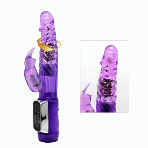 LyBaile Enthusiasm Cowboy Vibrator Purple - Вибратор со стимулятором клитора в форме кролика , 21.5х3 см (фиолетовый)