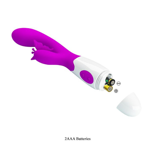 LyBaile Pretty Love Butterfly Kiss Vibrator - вибратор кролик с бабочкой и 30 режимами, 19.9х3.1 см (фиолетовый)
