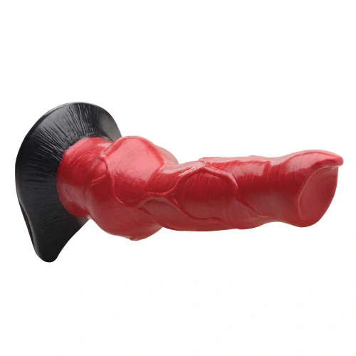 Creature Cocks Hell-Hound Canine Silicone Dildo - фантазийный фаллоимитатор Адская Гончая, 19х6.6 см (чёрный с красным) - sex-shop.ua