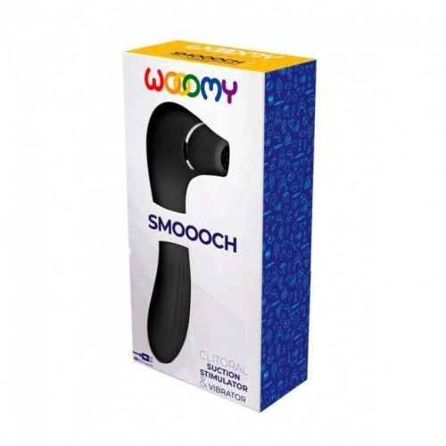 Wooomy Smoooch Clitoral Suction & Vibration - Вакуумный стимулятор с вибрацией, 18.6х4.5 см (чёрный) - sex-shop.ua