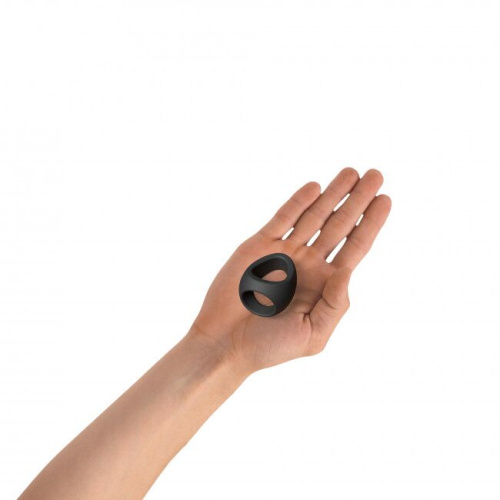 Love To Love Flux Ring Black Onyx - ерекційне кільце подвійне, 3 см (чорне)
