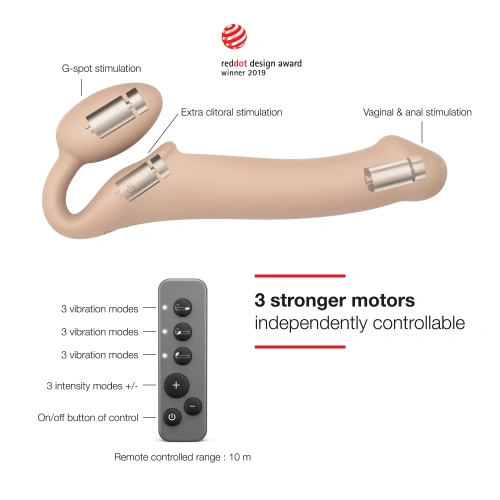 Безремневой страпон Strap-On-Me Vibrating L, 19 см