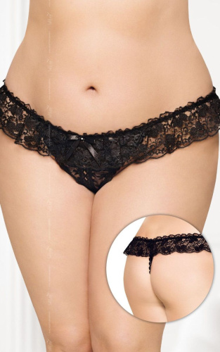 SoftLine - G-String 2432 - Женские стринги, XL/XXXL (чёрный)