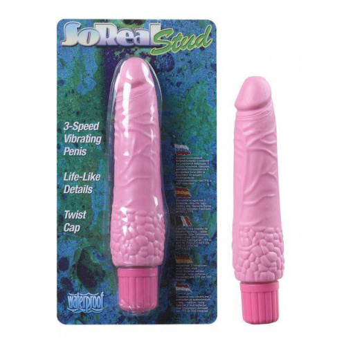 Seven Creations - So Real Stud Vibrator - Вибратор, 15х3.5 см