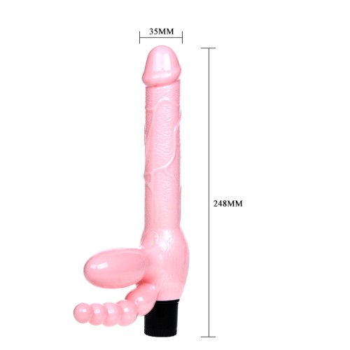 LyBaile Super Straples Dildo With Anal Plug - Женский безремневой страпон, 24.8х3.5 см - sex-shop.ua