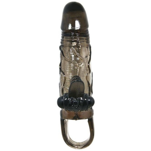 LyBaile Brave Men Vibro Penis Sleeve Black - Удлиняющая насадка с вибрацией, 14.7х3.7 см