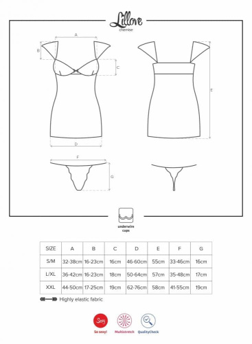 Комплект Obsessive Lillove chemise  (S/M)
