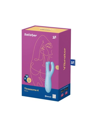 Satisfyer Threesome 4 - Вибратор для клитора, 14х5.6 см (голубой) - sex-shop.ua